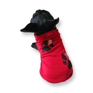 NWOT ✨️ LAT Apparel red hanpainted paw print doggy tee